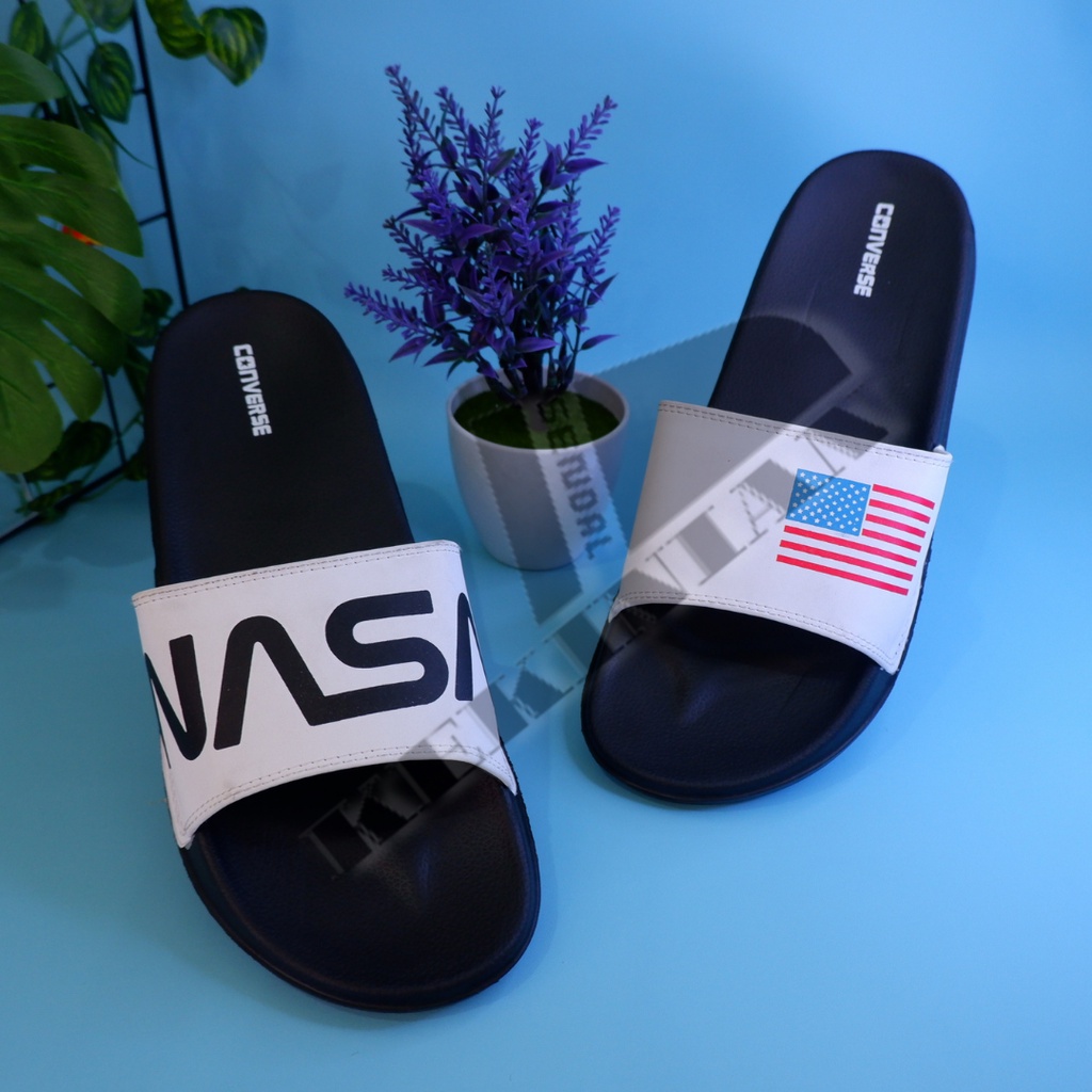 SANDAL SLOP NASSA TREND / SANDAL SLIDE HITAM / SANDAL SLIP ON TERBARU