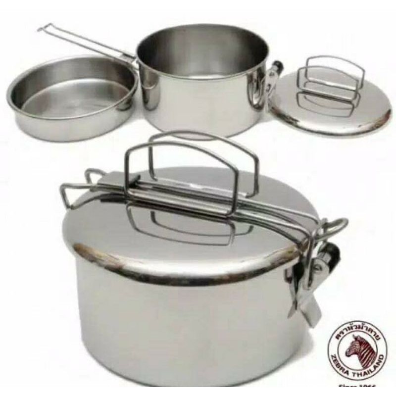 kotak makan stainless steel merek zebra