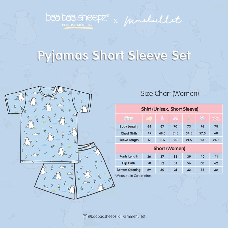 Baa Baa Sheepz Short Sleeve Shirt &amp; Pant Size Adult - Flamingo | Setelan Baju dan Celana