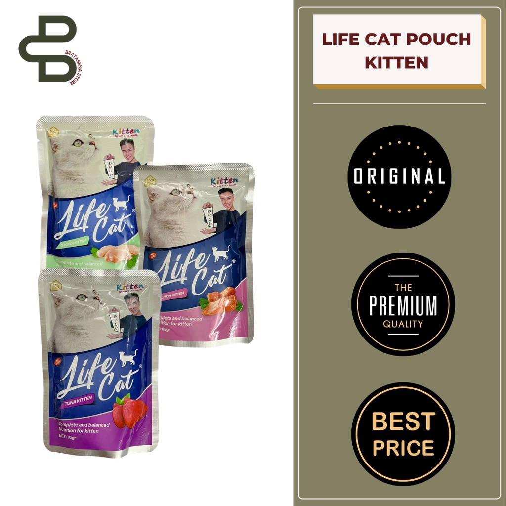 MAKANAN BASAH LIFE CAT (KITTEN) WET FOOD POUCH 85GR