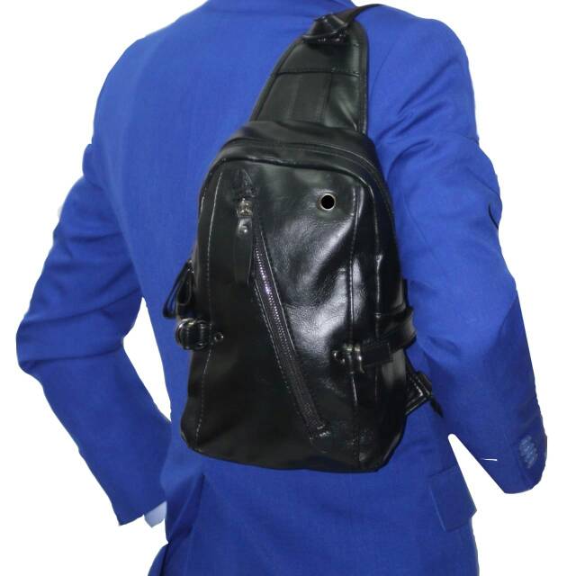 Tas Pria Selempang Kulit Anti Maling/Jambret [Sling Bag import quality]
