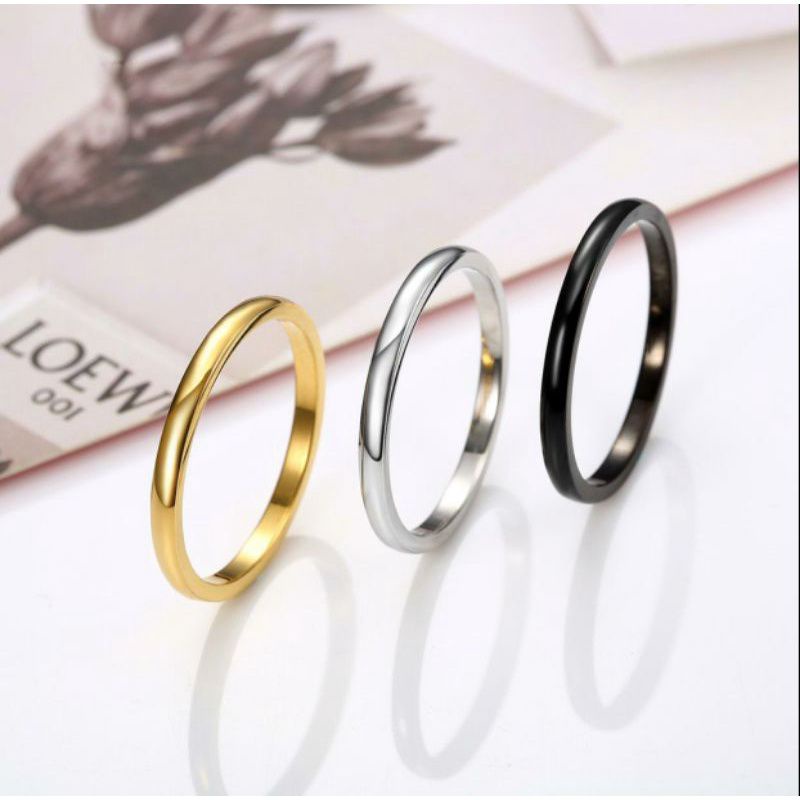 Cincin Titanium Tipis Polos Couple Tunangan Ukuran 3 Mili 2mili 1mili HARGA SATUAN