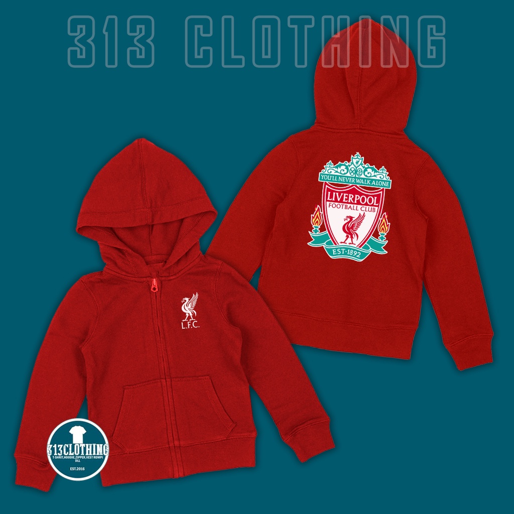 Hoodie Zipper Anak Liverpool FC Sweater Hoodie Zipper Liverpool Jaket Anak
