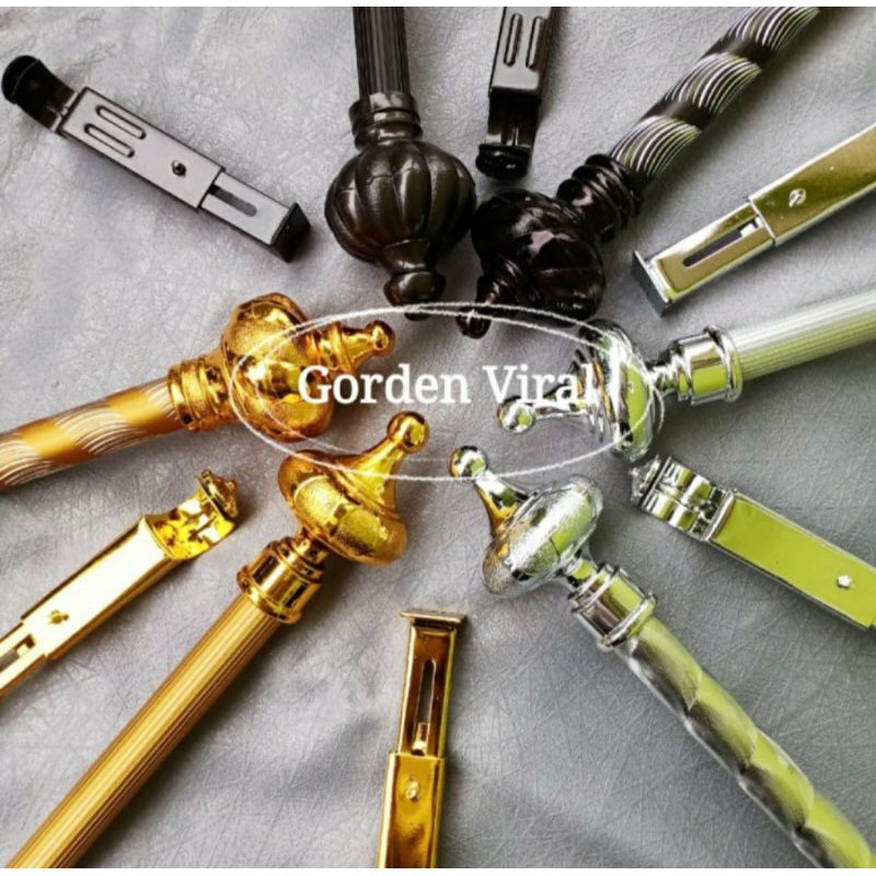 Batang Besi Gorden Hordeng Korden Rollet Gorsyn Jendela Murah Gold Silver