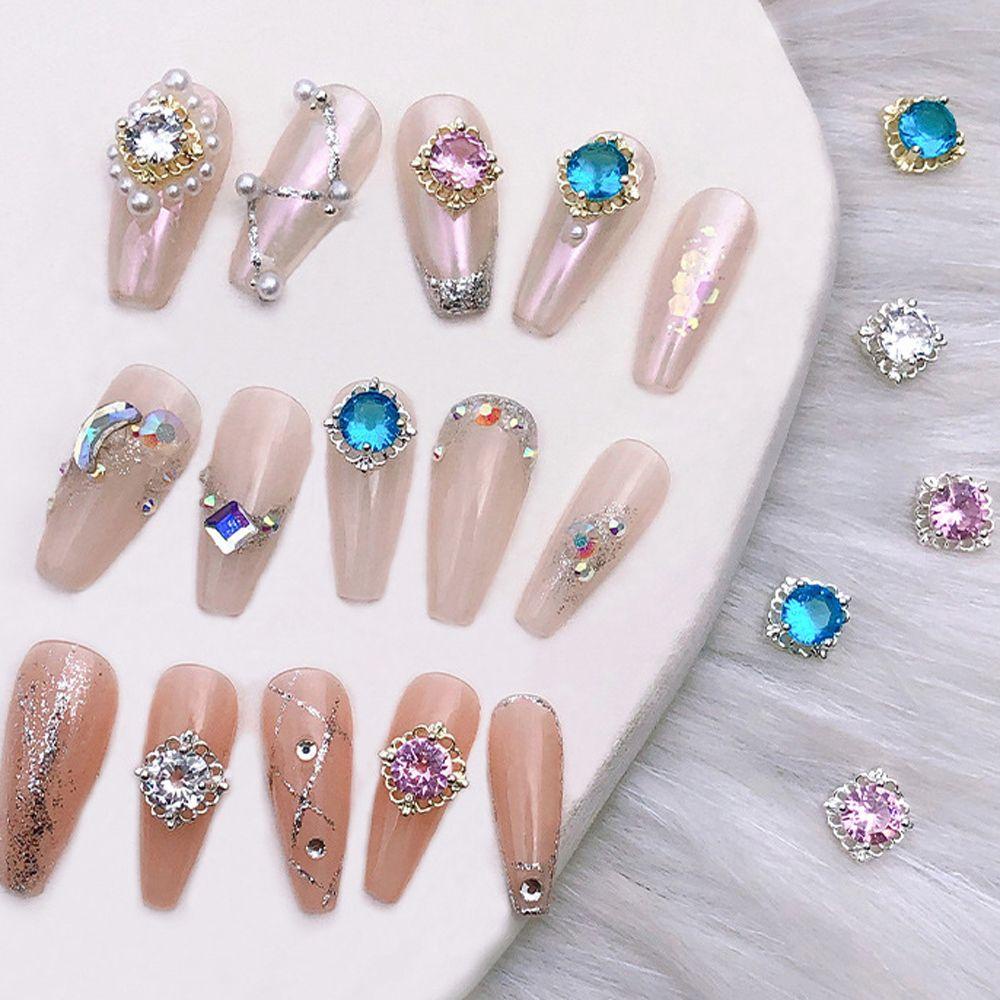 Agustina Nail Art Rhinestones Korea Jepang Indah Berongga Warna-Warni Manicure 3D Perhiasan Kuku
