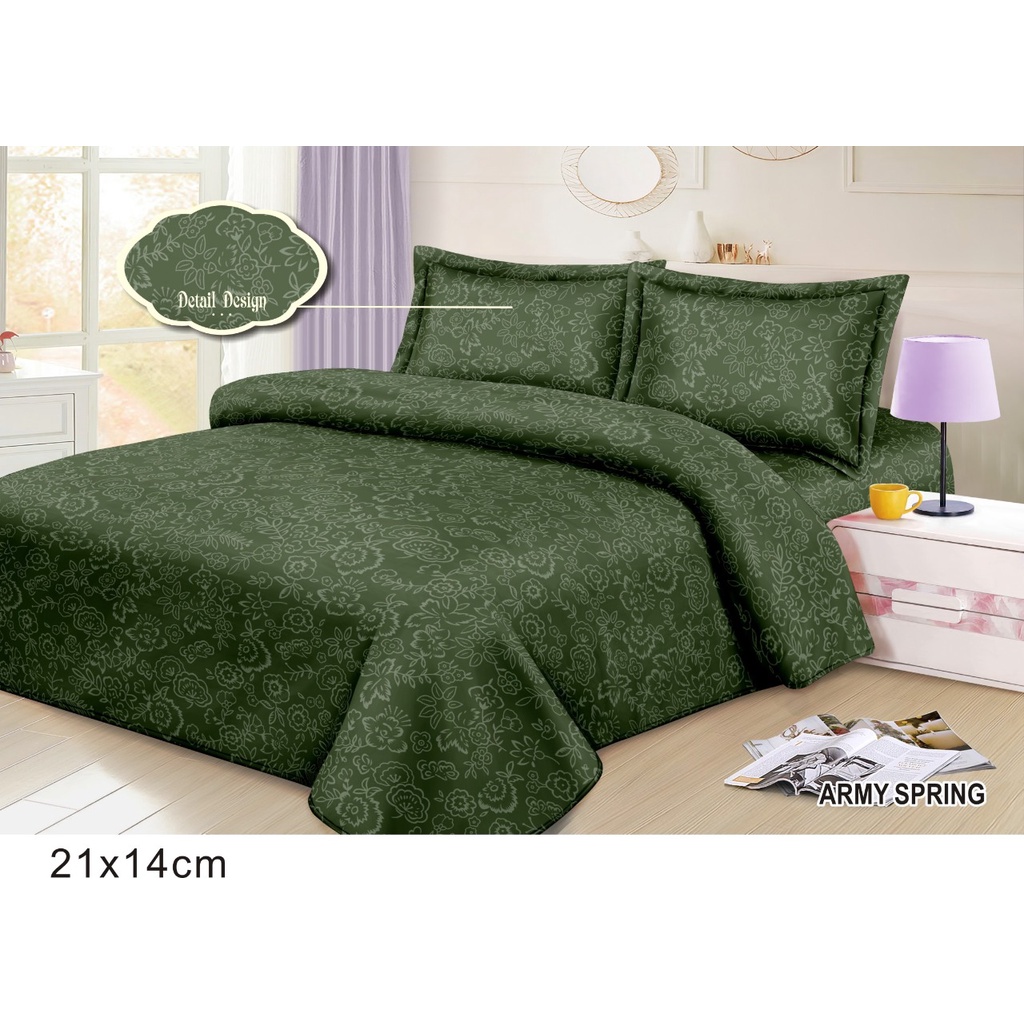 BEDCOVER SAJA SINGLE DOUBLE 150x200 200x200 (tanpa sprei) embos microtex jacguard katun polos tebal