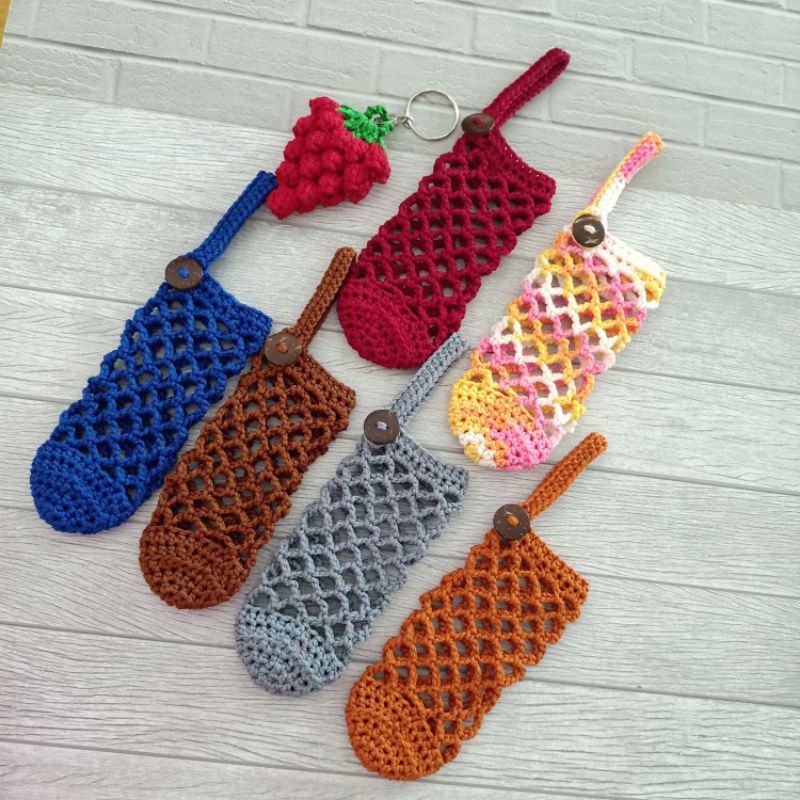 POUCH RAJUT - SARUNG BOTOL HAND SANITIZER 30ML / 60ML / 100ML - SARUNG BOTOL RAJUT - CROCHET POUCH BOTTLE