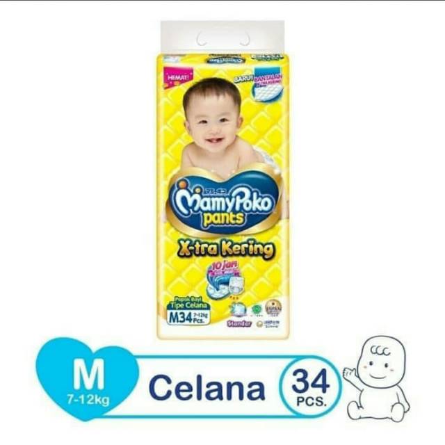 Mamypoko Pants Standar M34 , size M isi 34 (popok celana)