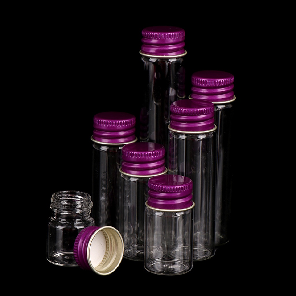 DEID 10Pcs 5/7/10/14/18/20/26ML Tiny Glass Jar Bottles with Aluminium Lid Storage Jar Martijn