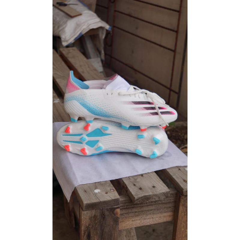 Sepatu Bola Adidas X Ghosted.1 White Blue FG