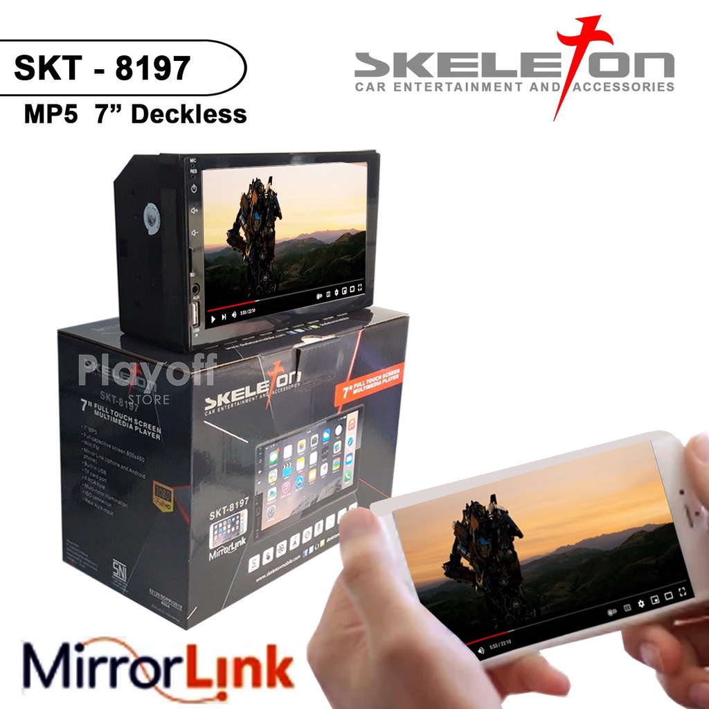 Tape Mobil Double Din MP5 SKELETON Head Unit Body Panjang Pendek Medium Full Touch Screen Bluetooth USB MirrorLink