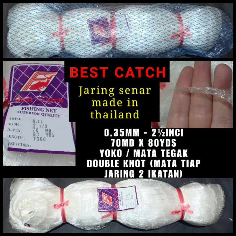 JARING SENAR BEST CATCH 0.35MM 2½" 70MDX80YD FISHING NET JARING IKAN JARING KUAT PUKAT IKAN