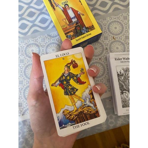 [BISA COD] Kartu Tarot Card Rider-Waite Tarot Spanish English Edition 78 Kartu dengan PDF Guide book | Original