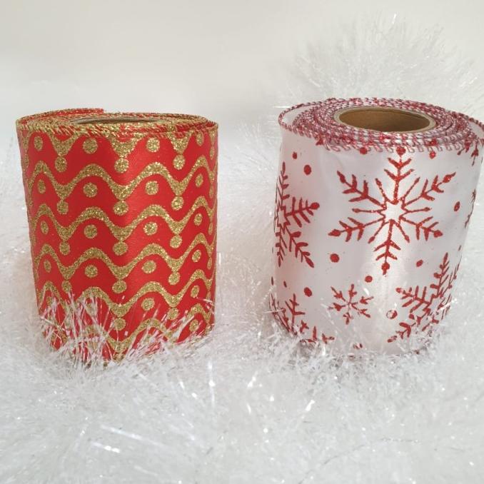 

Premium Product!!! Pita Natal Kawat 10Cm Kain Ornamen Pohon Natal Merry Christmas Premium - Paling Diminati