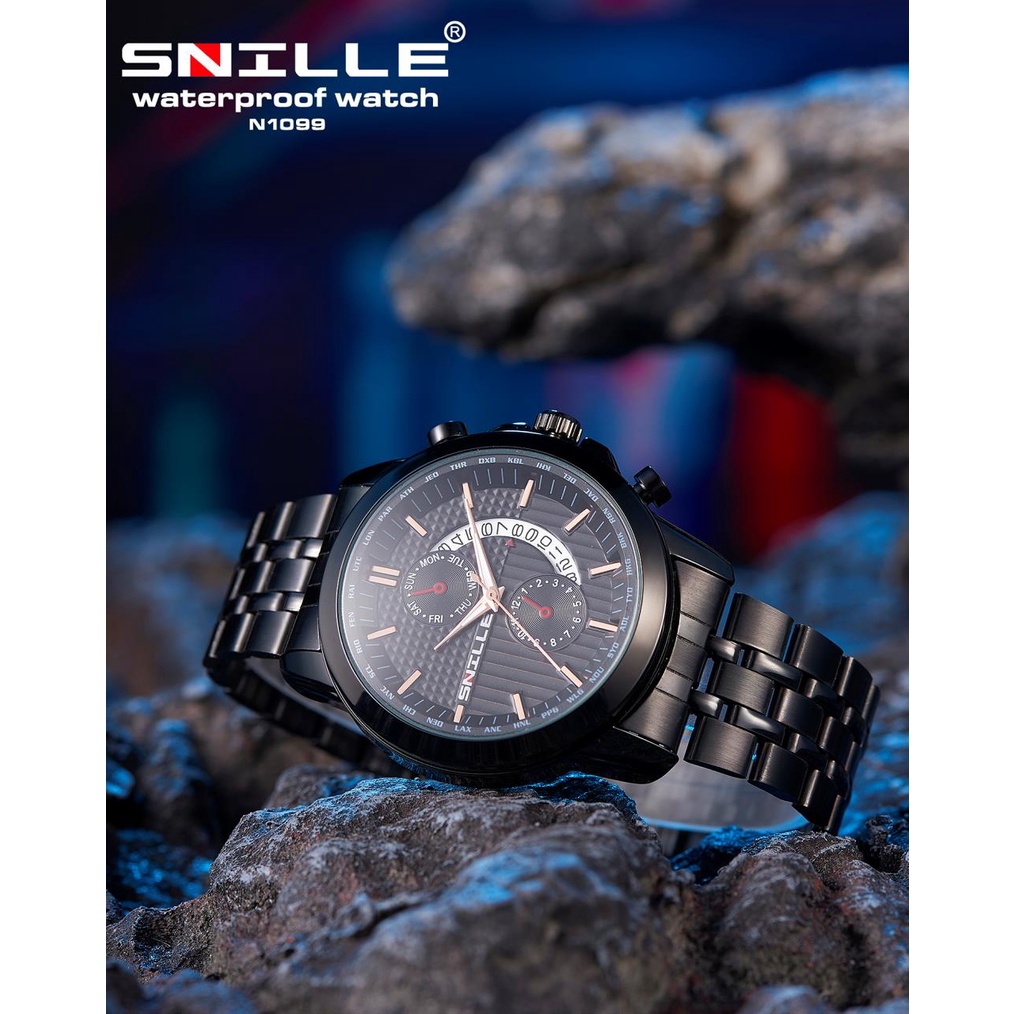 JAM TANGAN PRIA SNILLE ORIGINAL ANTI AIR RANTAI FASHION WATERPROOF