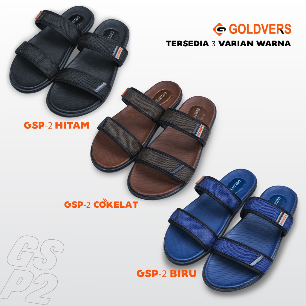 Sandal Pria Sandal Selop Cowok Sendal Santai Sandal Ori GOLDVERS Berkualitas Import - Goldies