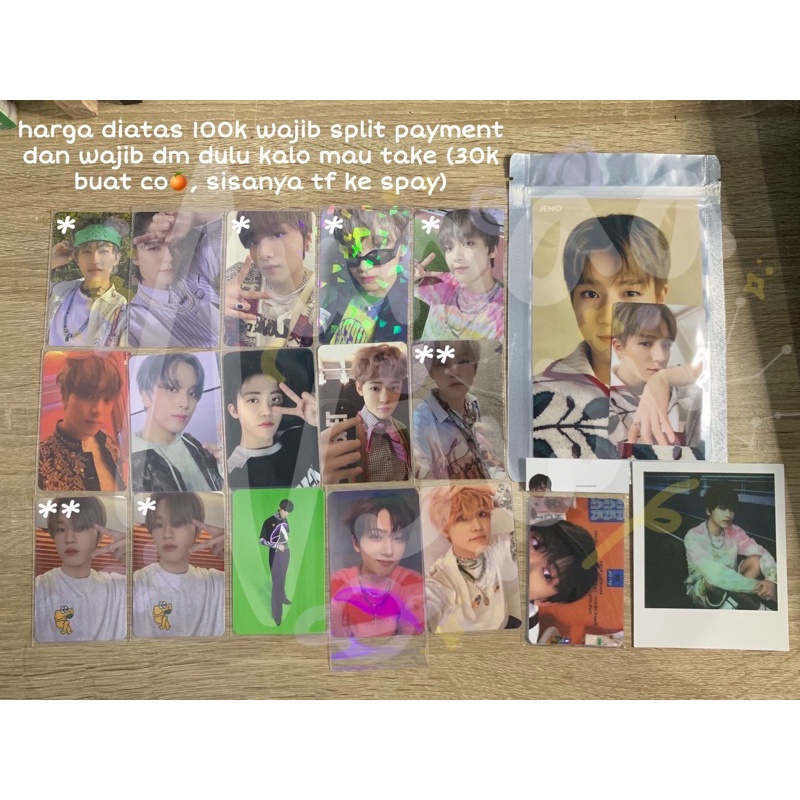 WTS PC mark future hf. jeno 4x6 md cinema, kihno future. haechan ; crazy, hello, pola hello, agent, 