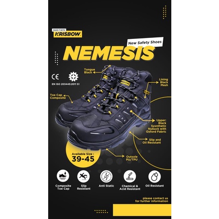 Sepatu safety shoes KRISBOW NEMESIS original