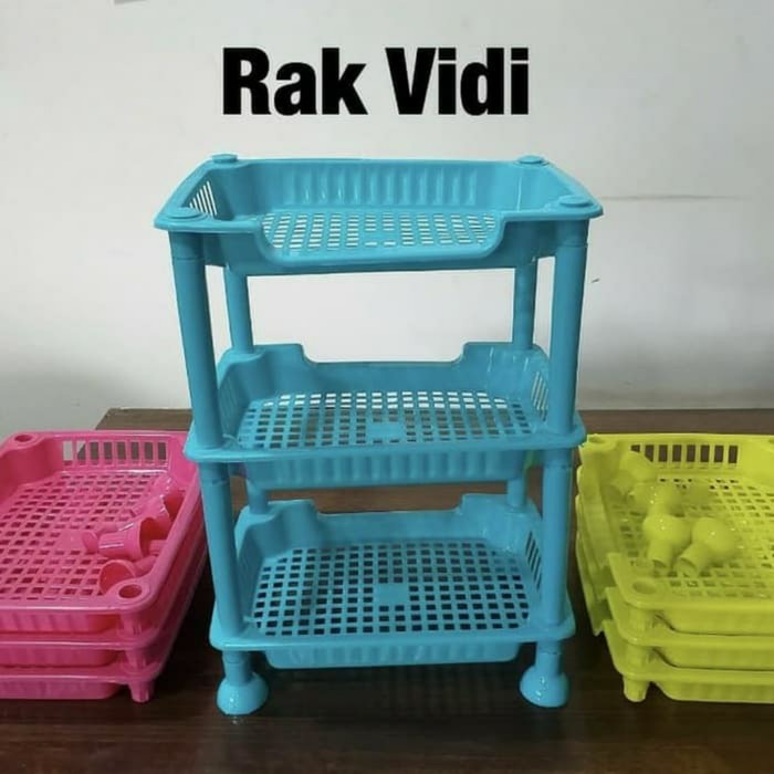  Rak  Serbaguna Plastik Vidi 3  Susun  Rak  Bumbu  Dapur  segi 