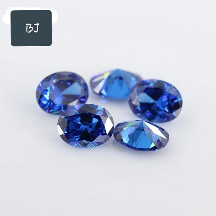 ( Original ) Premium Blue Cubic Zirconia Safir Color Super Quality Kristal bukan kaca atau glass