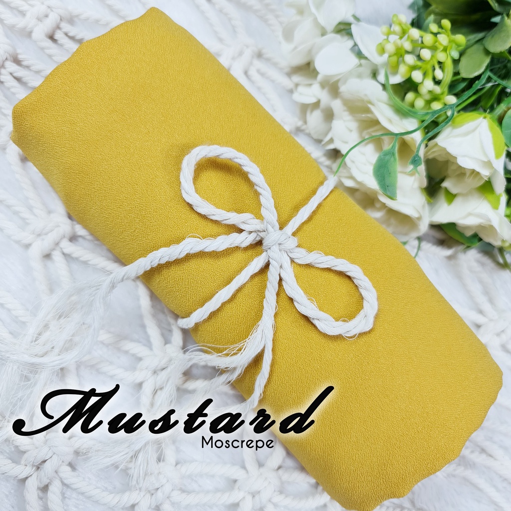 Jilbab instan khimar XL ped antem, belakang panjang segitiga hijab bergo,MOOSCREPE kerudung syar'i-KIMAR XL MUSTARD