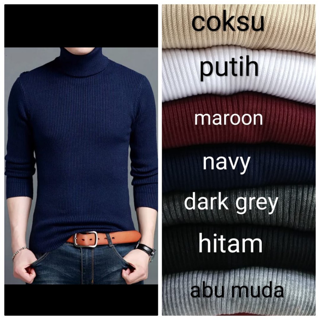 Turtleneck pria / Sweater Rajut Pria / sweater long neck