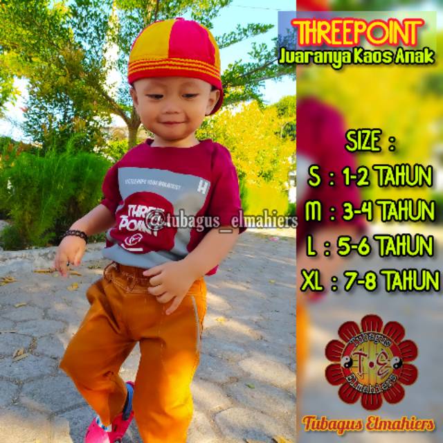  KAOS ANAK THREEPOINT  DISTRO 1 8 TAHUN READY Shopee Indonesia