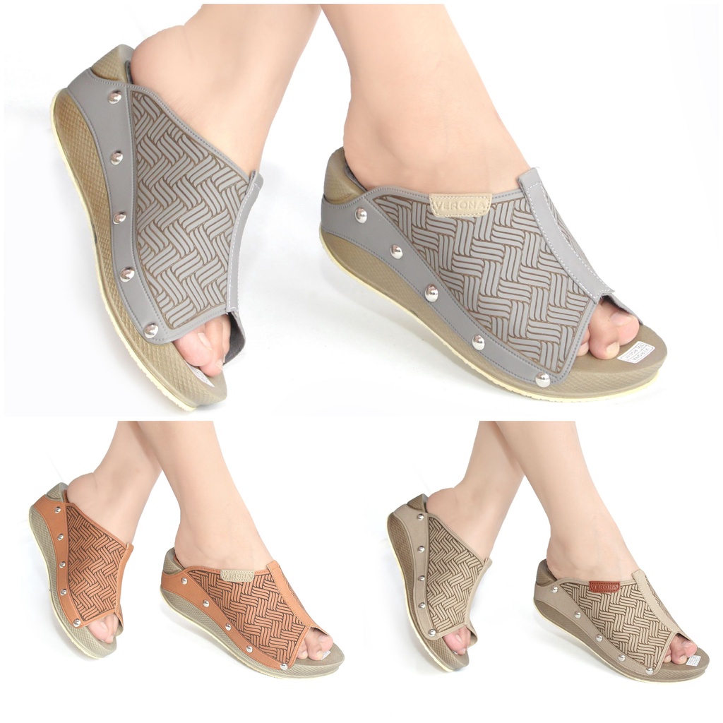 Sandal Wedges Wanita Slop / Selop Sendal Casual Murah RD01