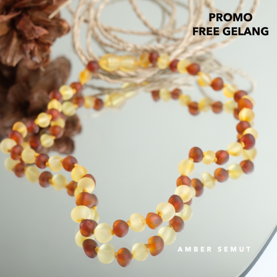 Kalung Amber Baltic Lemon Cognac Matte by Amber Semut