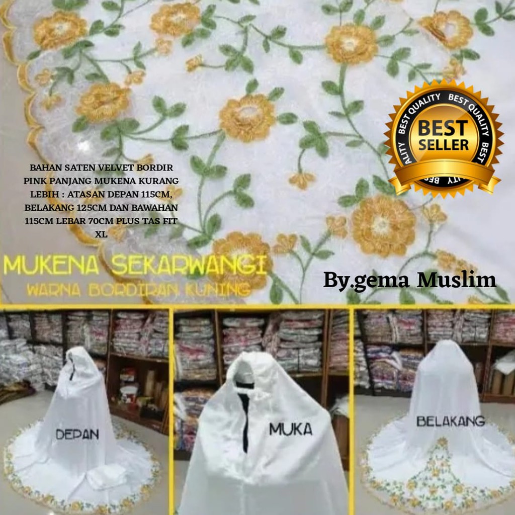 mukena dewasa sutra velvet/mukena bordir punggung/mukena terlaris/mukena gema