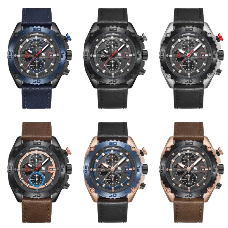 Jam Tangan Pria Chronograph T5 Original T5 3879 | T5 H 3879 | T5 H 3879G Tahan Air Dan Free Box