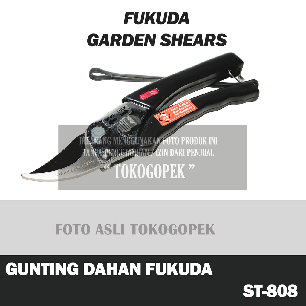 FUKUDA ST-808 GARDEN SHEARS - GUNTING DAHAN RANTING BUNGA TANAMAN