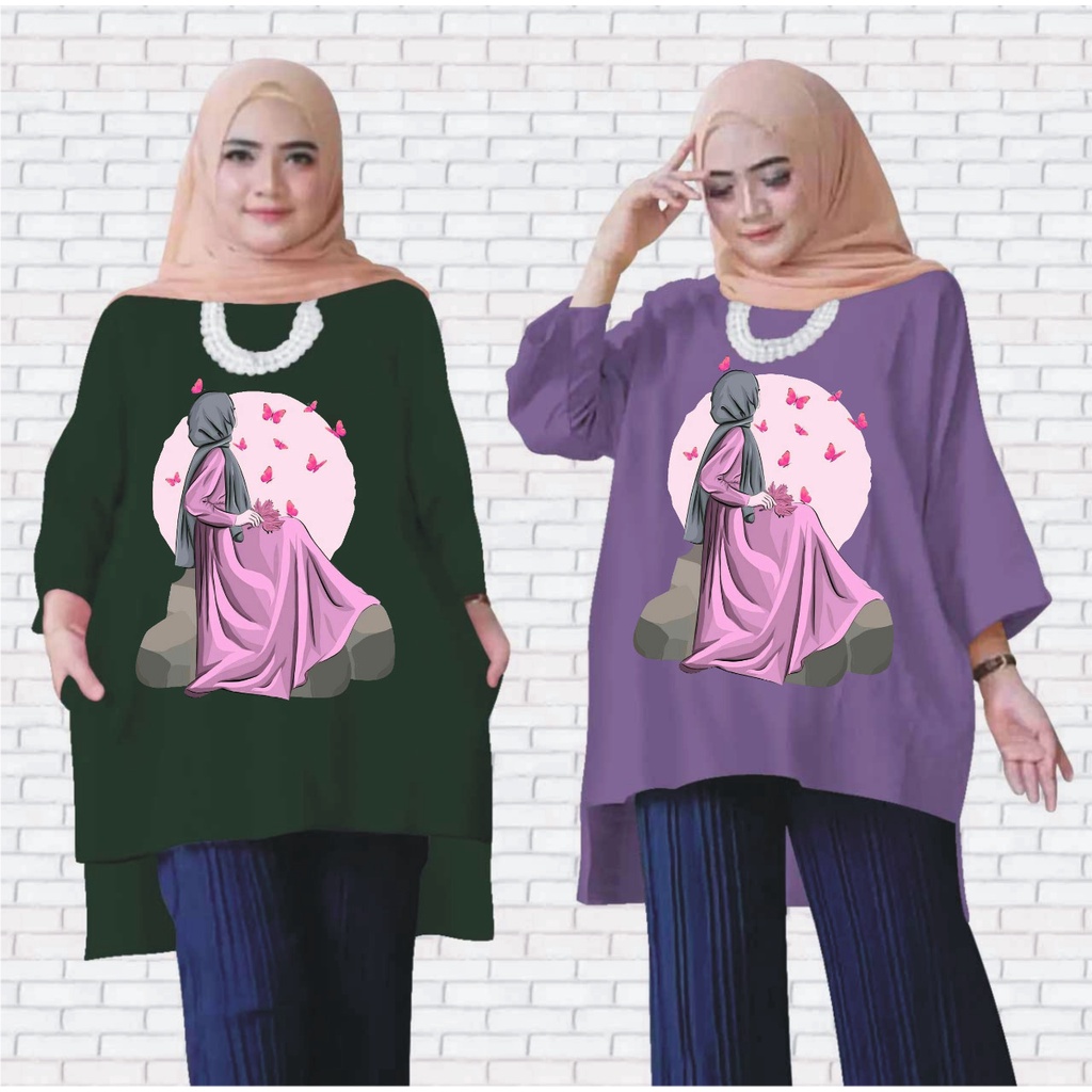 TUNIK WANITA / TUNIK WANITA DEWASA / TUNIK WANITA TERBARU 2021 KEKINIAN / WANITA ATASAN TUNIK KAOS OVERSIZE LD 130 JUMBO