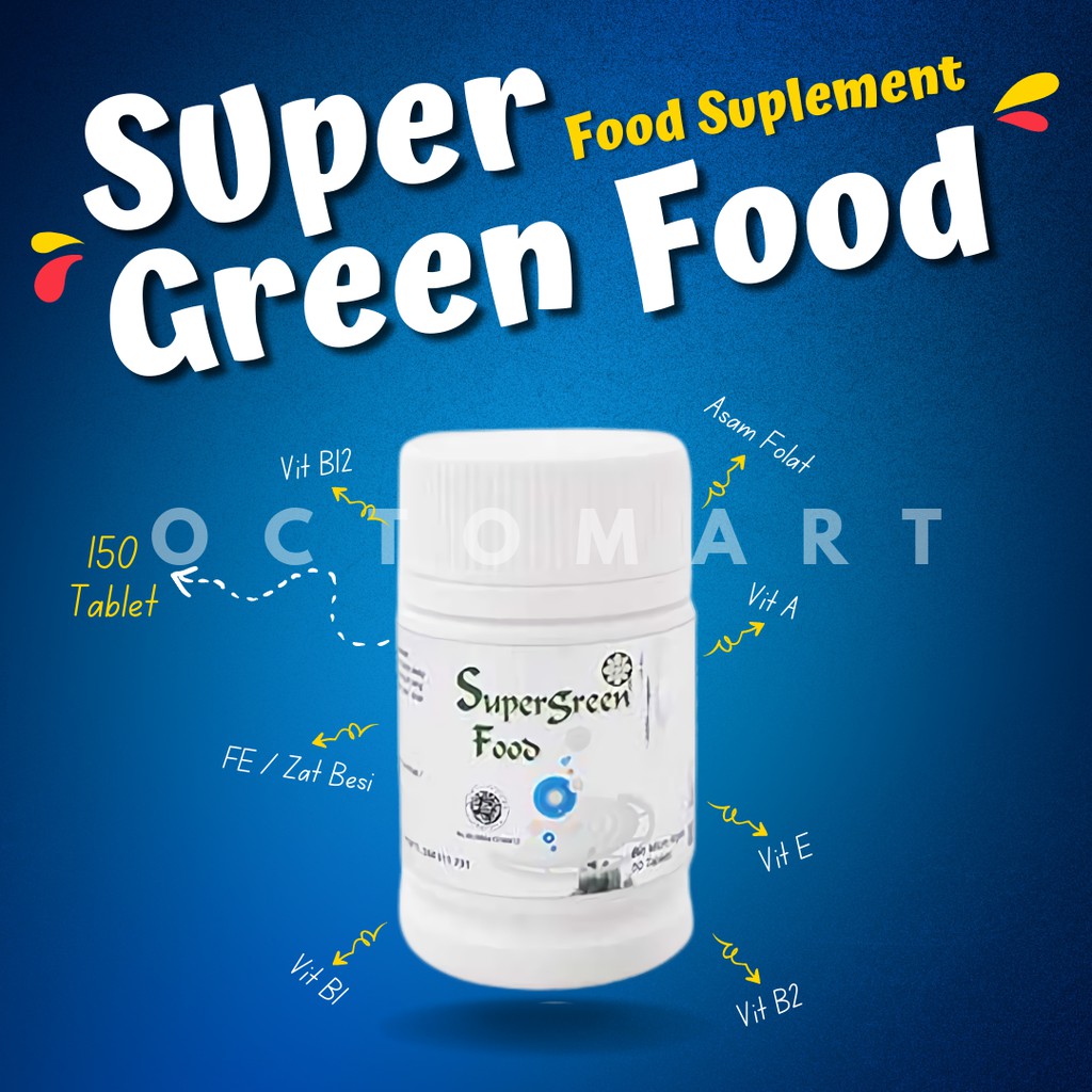 Super Green Food (SGF) - Alga Chlorella, Spirulina, dan PPARS - 150 Tabs