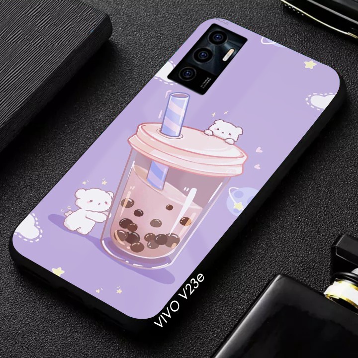 Softcase Glass Vivo V23e V23e 5G [G66] - Softcase Mirror - Softcase Kaca Vivo V23e - Softcase Glass 