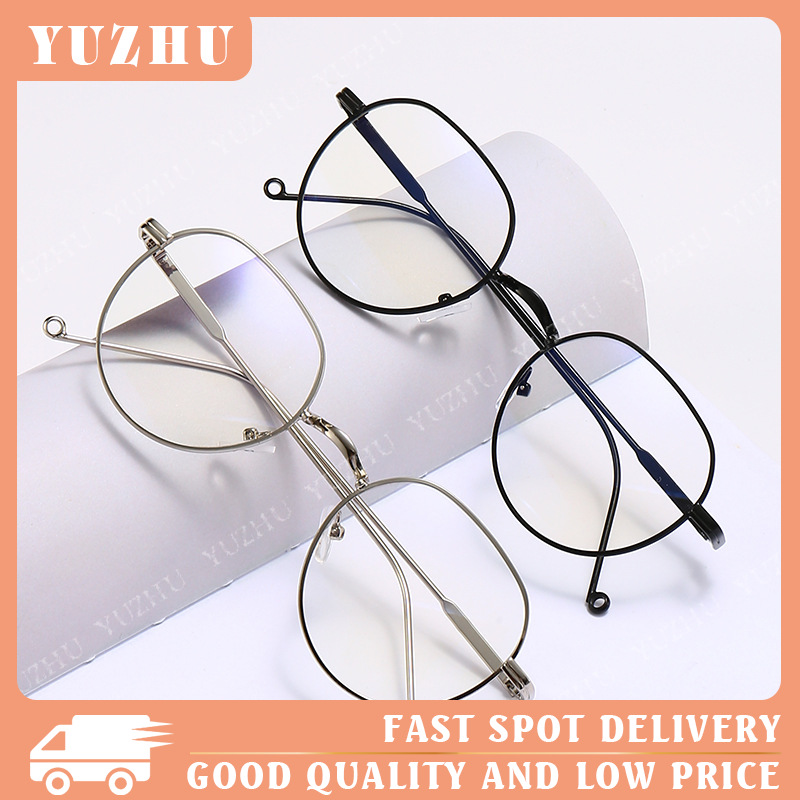 (YUZHU) COD New Fashion Flat Retro Style Logam Bingkai Kacamata Wanita / Pria