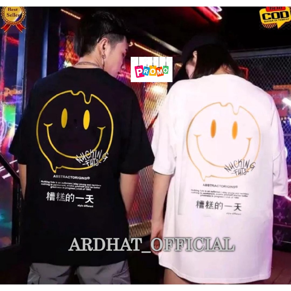 Kaos Couple Pasangan // Kaos Nucking Futs Abstracorigins // Baju Tulisan Jepang // Baju Distro Sablo