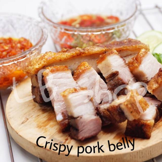 Crispy Samcan / babi panggang / siobak / crispy pork Belly 1kg free sambel bawang
