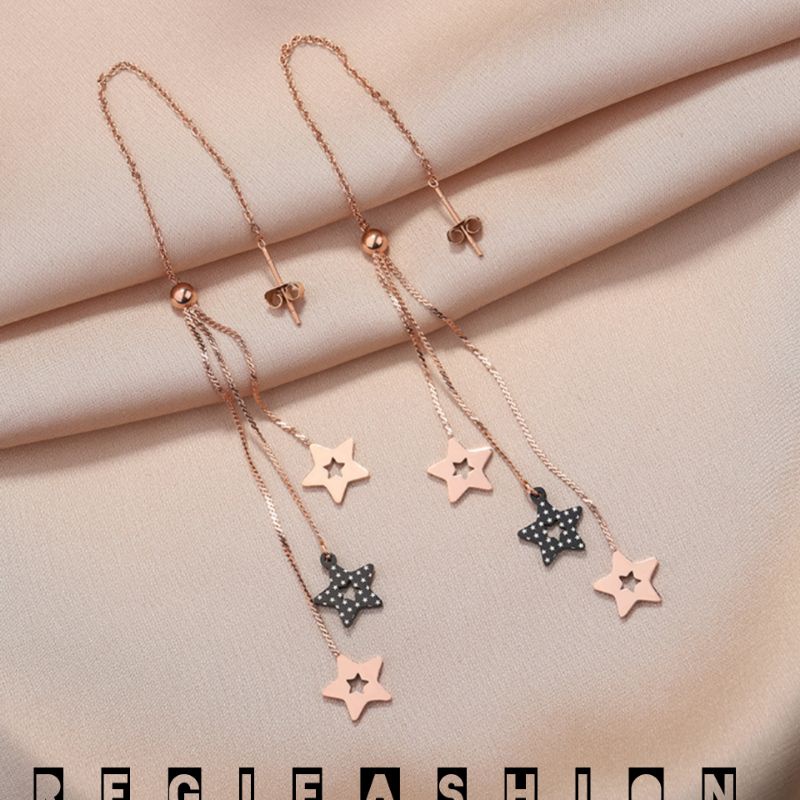 Anting Wanita Korea Bintang Jurai Anting Wanita Korea Terbaru Terbuat Dari Titanium Asli Anti Karat Tidak Luntur