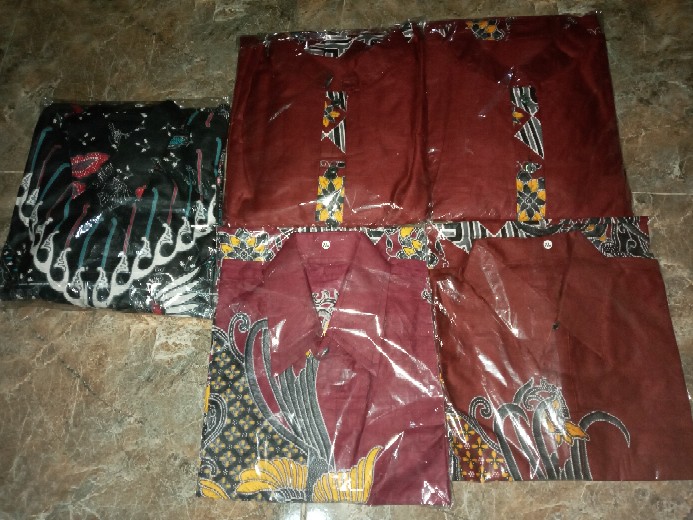 Batik Keluarga - Batik Couple Keluarga Muslim Sogan Family Ayah Ibu Anak Batik Set Family