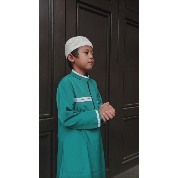 LS - Jubah Anak Raheesh Jubah Anak laki Laki Umur Jubah Lengan Panjang Polos Bahan Beesway Jubah Ara