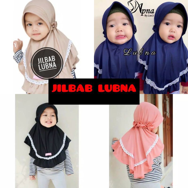 JILBAB ANAK KERUDUNG LUBNA USIA 0-3 TAHUN BAHAN JERSEY BALON ADEM TIDAK GERAH