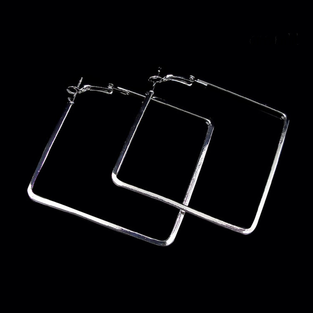 OW@ Fashion Women Hollow Square Dangle Statement Huggie Earrings Party Jewelry Gift