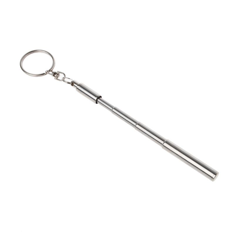 Moonlight&quot; Portable Stainless Steel Telescopic Ballpoint Pen Metal Key Ring Keychain Tools