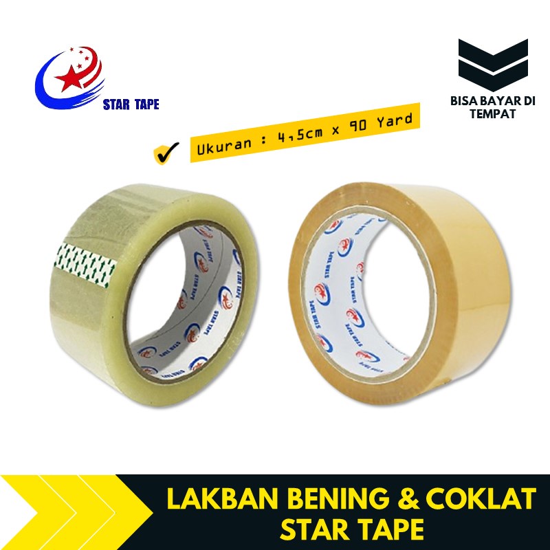 

Lakban Bening & Coklat 2 Inch Per Roll STAR TAPE TBMS20