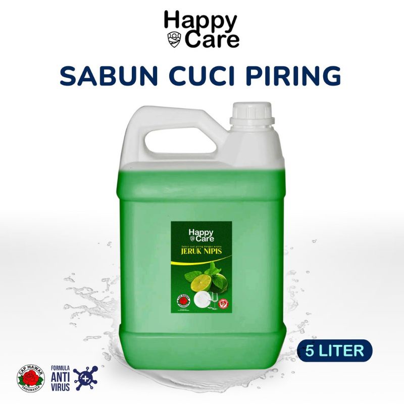 SABUN CUCI PIRING JERUK NIPIS 5 LITER HAPPY CARE / SABUN CUCI PIRING / PEMBERSIH PIRING