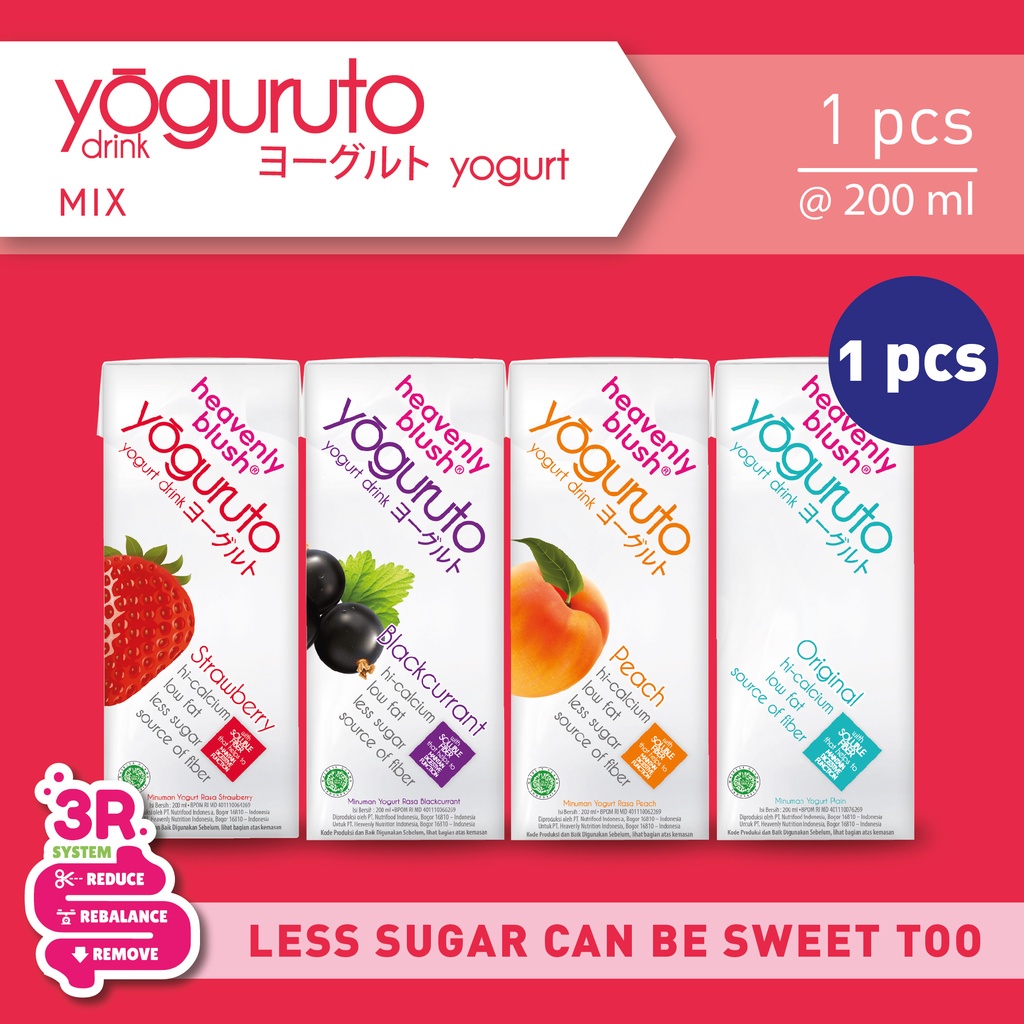 

Heavenly Blush Yoguruto Yogurt Drink Less Sugar 180Ml All Varian