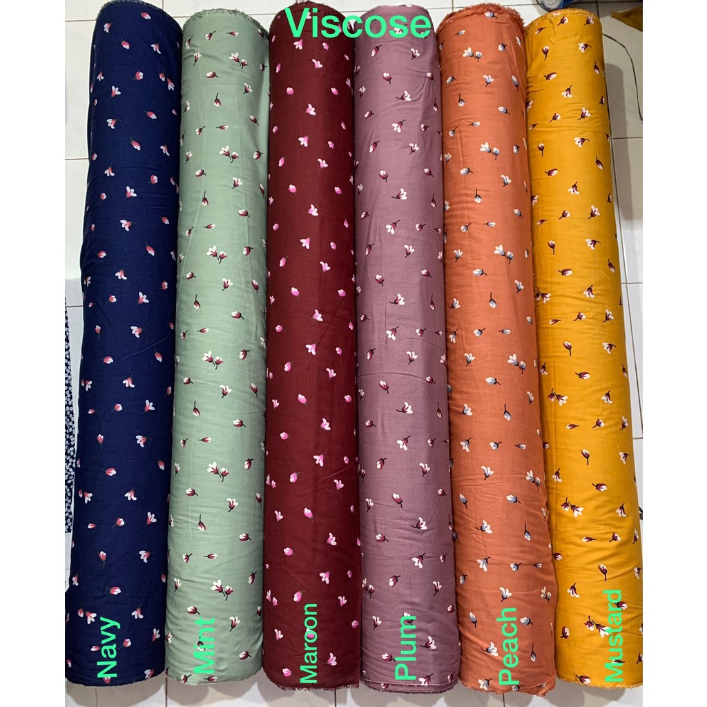 BISA COD // ECER KAIN METERAN // HARGA PER 0,5M // RAYON VISCOSE // MOTIF POLKADOT DAISY ZEBRA BUNGA