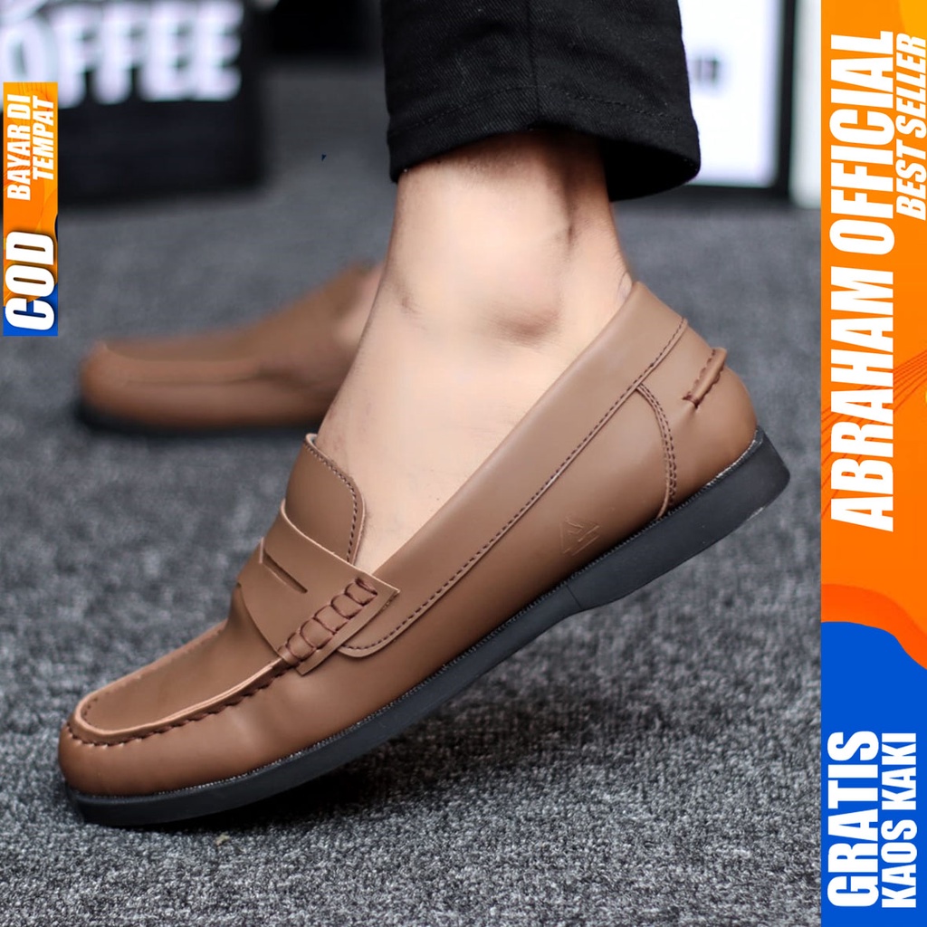 Abraham Irish - Sepatu Pantofel Kerja Formal Pria Hitam