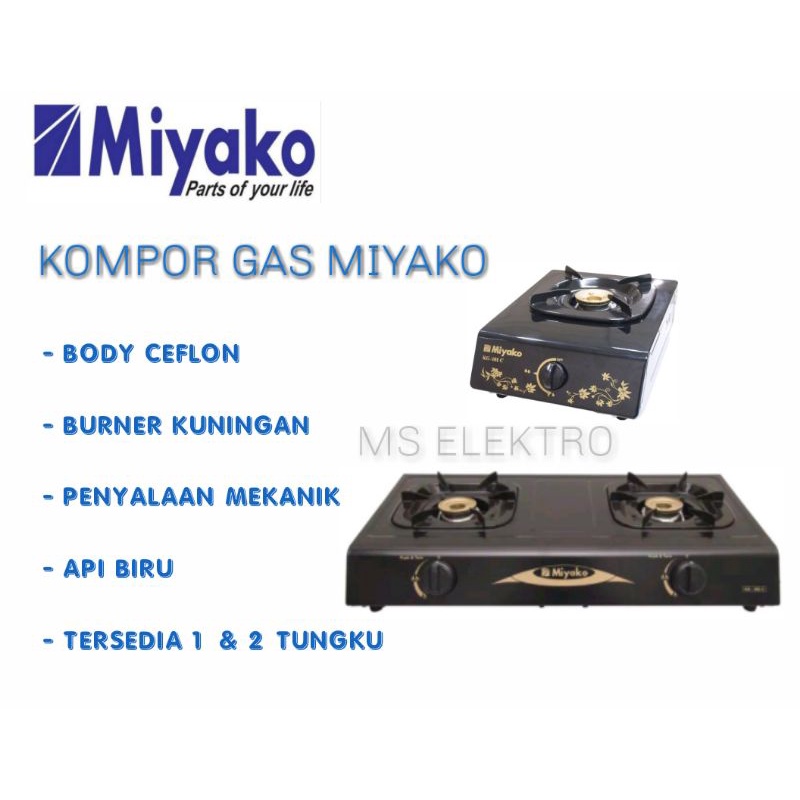Kompor Gas 1 2 tungku Miyako  KG 302c KG 101c Regulator